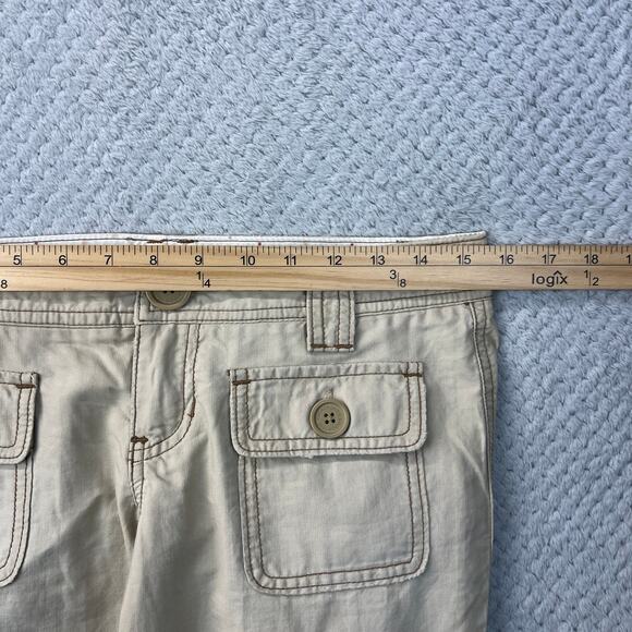 Y2K Abercrombie & Fitch Womens Utility Cargo Flare Pants Khaki Preppy Chino Sz 2 - Picture 6 of 16